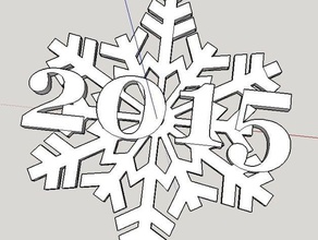 2015 snowflake ornament art 3d print model - Mito3D