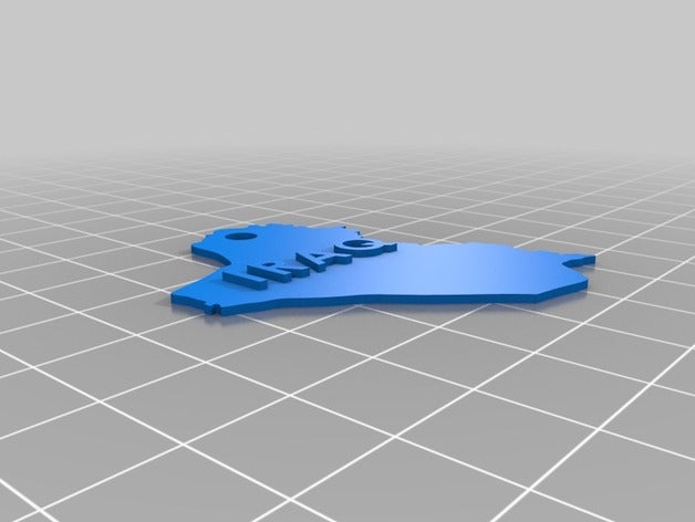 iraque mapa 3d impressão 3D print model - Mito3D