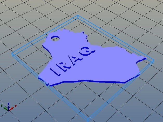iraq map office 3D print model - Mito3D