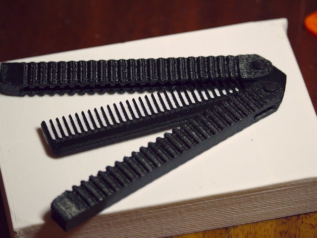 mariposa peine accesorios balisong el cuchillo mecanismo moviendo imprimible de juguete útil 3D print model - Mito3D