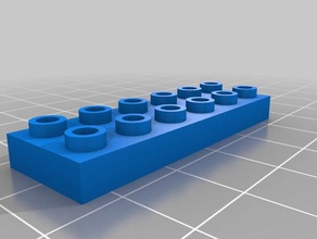 duplo tile 2x6 construction toys customized 3d print model - Mito3D