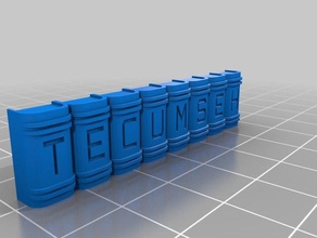 tecumseh-Bücher Schlüsselanhänger angepasst 3d print model - Mito3D