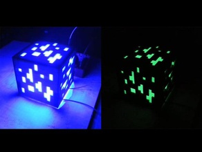 minecraft parlayan küp sanat aa pil karanlık led 3d print model - Mito3D