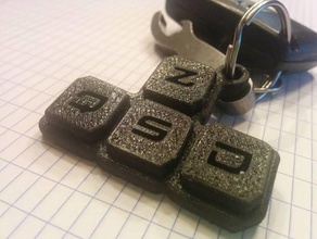 zqsd trousseau de clés porte-clés 3d gamer clavier mécanique ulf royaume-lan amis 3d print model - Mito3D