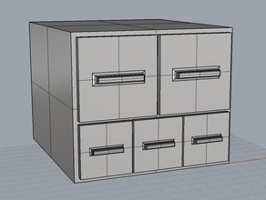 mini drawers tool holders boxes cassettiera 3d print model - Mito3D