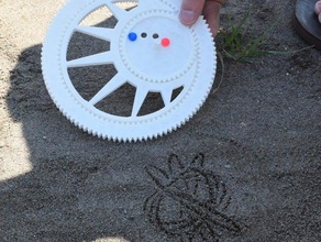 sand spirograph improved handle toys games sandbox castle 3d print model - Mito3D
