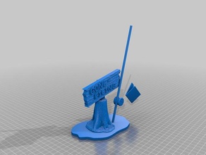 gone-filing desktop sign office fishing gone-fishing neat paperweight work 3d print model - Mito3D
