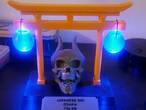 ekran oni kafatası dekor Japonya torii 3d print model - Mito3D