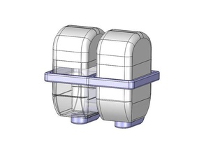 çift tic tac tutucu duvara monte edin aracı sahipleri kutuları 3d print model - Mito3D