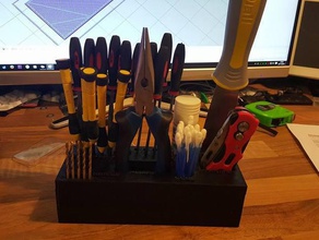 tool organiser 3d printer accessories 3dprinting pursa i3 tinkercad stand tools tray 3d print model - Mito3D