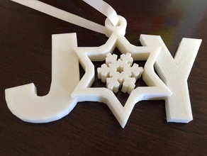 girando floco de neve alegria natal enfeite decoração giroscópio 3d print model - Mito3D