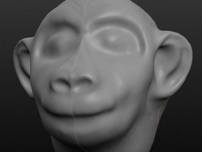 young monkey head sculpt animals sculptris 3d print model - Mito3D