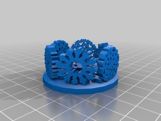 snowflake candleholder art 3D print model - Mito3D