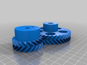 my customized parametric herringbone gear set stepper extruders cnc 3d printer 3d print model - Mito3D