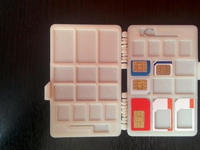 sim micro nano in caso di portafoglio mobile telefono il cellulare card 3d print model - Mito3D