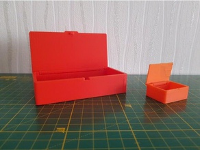 bisagra de la caja ya montadas cubierta los contenedores articulada envase pastillas 3d print model - Mito3D