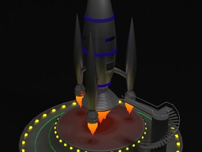 rocket-Schiff Fahrzeuge 3d print model - Mito3D