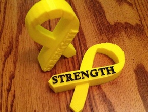 cancer ribbon encouragement other 3d print model - Mito3D