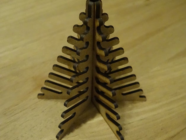 decorative wooden tree assembly christmas decoration lasercut 3D print model - Mito3D