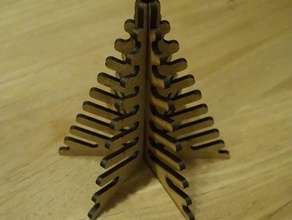 decorative wooden tree assembly christmas decoration lasercut 3d print model - Mito3D