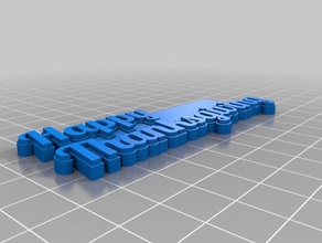 happy thanksgiving keychains customized 3d print model - Mito3D