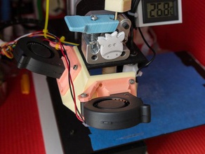 dual fan mount printrbot simple metal 3d printer accessories blower cooling 3d print model - Mito3D