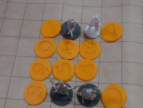 peanas numeradas pedine numerate i giocattoli giochi base consiglio gioco da tavolo cthulhu dd draghi dungeon fase di eclissi numeri ruolo rpg wargame 3d print model - Mito3D