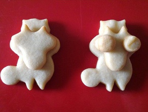 cookie cutter scoiattolo taglia biscotti cucina pranzo animale modulare 3d print model - Mito3D