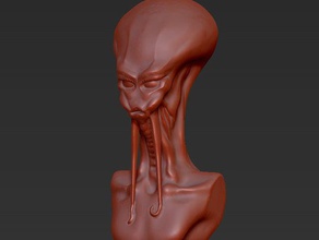alien busto esculturas 3d print model - Mito3D