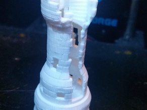 zerstörten Turm Gebäude Strukturen 3d print model - Mito3D