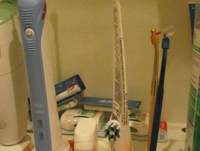 toothbrush organizer bathroom customizer interdental openscad oral-b head stand holder 3d print model - Mito3D