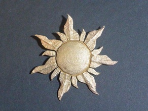 sun medallion mold jewelry 3d print model - Mito3D