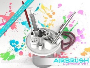 limpiador de aerógrafo conjunto art herramientas airbrushstand pie juego limpieza diy 3d print model - Mito3D