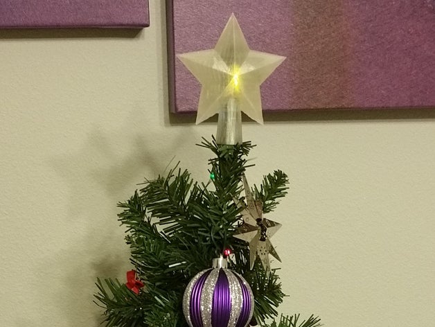 árbol de navidad la estrella del topper ajustado decoración 3D print model - Mito3D