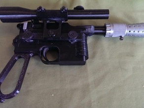 mauser c96 model flash hider scope props blaster dl44 han solo star wars 3d print model - Mito3D