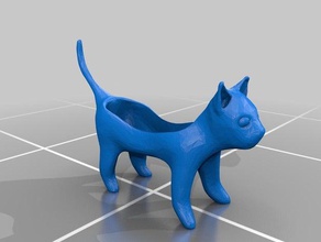 cat bowl thing containers kitten kitty meow purr sculpture 3d print model - Mito3D