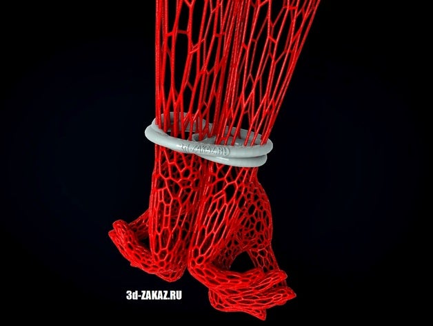ellerini voronoi tarzı bağlı etkileşimli sanat 3D print model - Mito3D