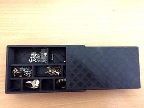scatola diviso compartimenti 3d la stampa Stampato in di gioielli coperchio della contenitore regalo monili casella pillola portatile pillole stoccaggio toolbox 3d print model - Mito3D