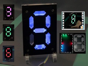 sieben-segment-Ziffer lasergeschnittenen Acryl 22 ws2812 led-Streifen - Elektronik diamex digidot led-player neopixel 3d print model - Mito3D