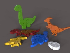 dino kids puzzles 3d print model - Mito3D