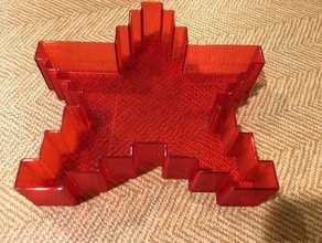pixel star candy dish decor 8bit spiral 3d print model - Mito3D