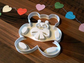 teddy cookie cutter kitchen dining 3d print model - Mito3D