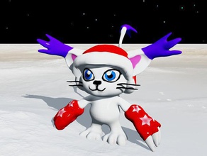 gatomon de natal brinquedos jogos cat digimon digital monstro 3d print model - Mito3D