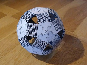 decorative dodeca ball assembly decoration dodecahedron lasercut living hinge wood 3d print model - Mito3D