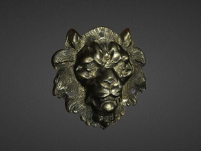 Metall-lion head 3d-scan durchsucht Replikate Tier artec Wand Aufhänger die Wandmontage montiert 3d print model - Mito3D