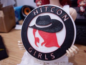 hitcon coaster kızlar 2d sanat bardak kap fincan mat koster içki 3d print model - Mito3D
