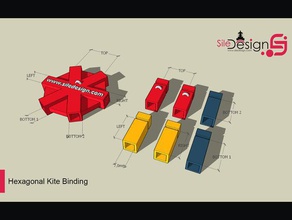 hexagonal kite bindings toys games hexogonal 3d print model - Mito3D