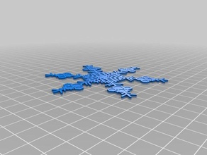 customized snowflake 2 interactive art 3d print model - Mito3D