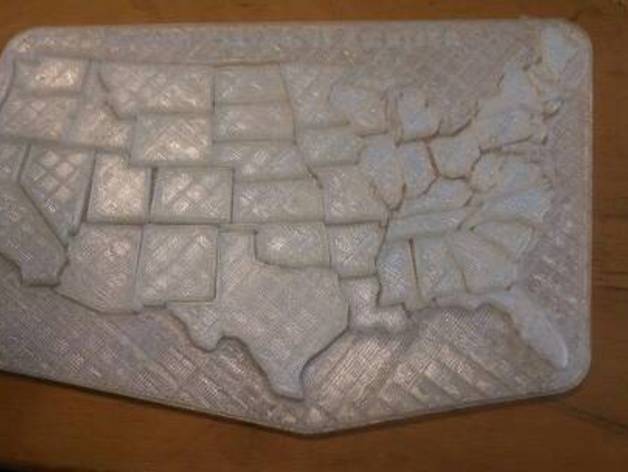 usa map puzzle 3d printing 3D print model - Mito3D