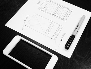 iphone 6 wireframe template mobile 3d print model - Mito3D